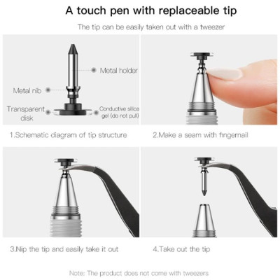Bút cảm Baseus Golden Cudgel Capacitive Stylus Pen ACPCL 2 ứng điện dung  trong 1- Hàng chính hãng