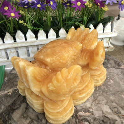 Tượng con Cua phong thủy đá ngọc hoàng long - Dài 20 cm