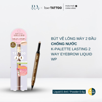 Bút vẽ lông mày 2 đầu chống nước K-PALETTE Lasting 2Way Eyebrow Liquid WP (4 Màu)