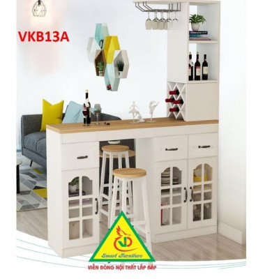 Quầy bar mini kết hợp tủ rượu VKB13A ( không kèm ghế) - Nội thất lắp ráp Viendong Adv