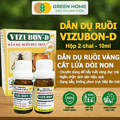 Chế Phẩm Dẫn Dụ Ruồi Vàng Đục Trái VIZUBON-D, GreenHome, 10ml, Không Cần Phun Xịt, An Toàn Cho Người