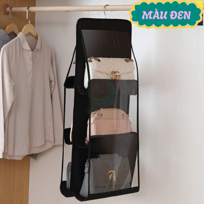 Túi treo bảo quản túi xách đa năng 6 ngăn- Kệ vải treo túi xách thông minh- Tổ chức túi xách treo tủ tiết kiệm không gian- Túi đựng túi xách treo tủ có móc- Giá treo túi xách ngăn cách chống bụi