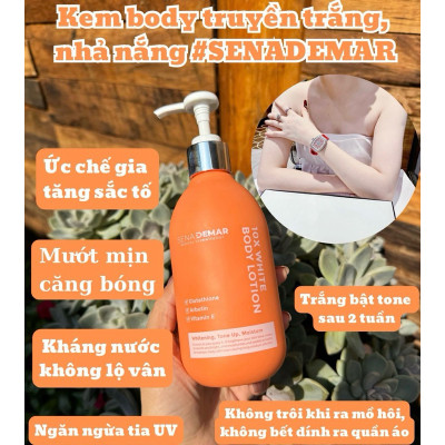 Kem body Senademar 10X white body lotion 300g hạn 2027 dưỡng trắng cấp ẩm phục hồi chuyên sâu cho da