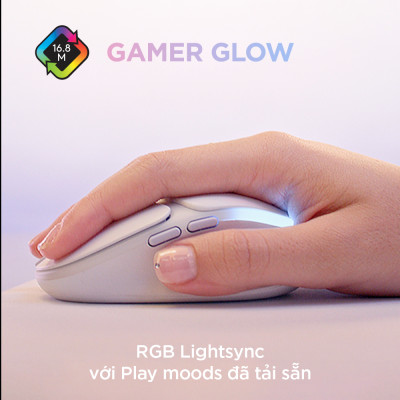 Chuột không dây chơi game Logitech G705 Bluetooth & LIGHTSPEED, RGB , gọn nhẹ 85g, 6 nút lập trình - Hàng chính hãng