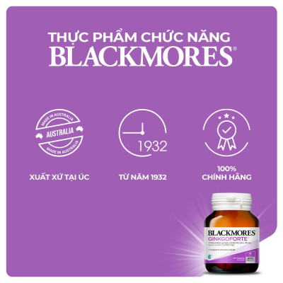 Viên uống Blackmores ginkgoforte hỗ trợ tuần hoàn máu não chai 40 viên