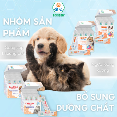 BOSSEN - SHINY for Cat Bổ sung Vitamin và Acid béo Thiết Yếu cho Mèo - Hộp nguyên 20 gói 2ml