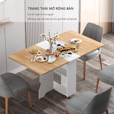 BÀN ĂN THÔNG MINH XẾP GỌN tiết kiệm không gian (đã lắp ráp) HUCHU