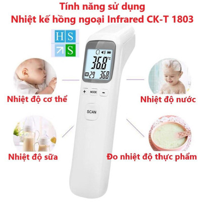 Nhiệt Kế Điện Tử Hồng Ngoại Đo Cơ Thể- Phòng Cho Bé Và Người Lớn loại Cao Cấp Có Đèn- Hàng Chính Hãng