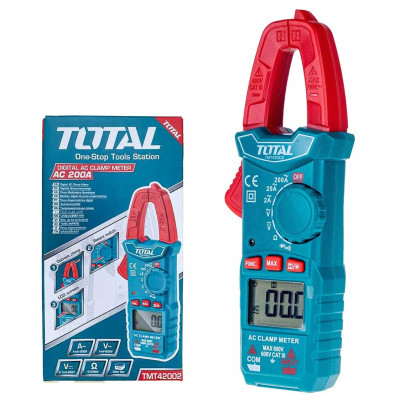 Bộ 3 dụng cụ kiểm tra điện bao gồm kềm đo điện, bút dò điện và đồng hồ vạn năng TOTAL TMT43028 - Độ chính xác cao, màn hình LCD, có kèm pin
