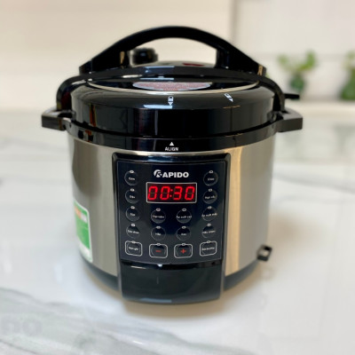 Nồi áp suất điện đa năng Rapido RPC900-D1 cao cấp, lòng nồi Inox, bảo hành 1 năm toàn quốc, 12 chế độ nấu tự động - Hàng chính hãng