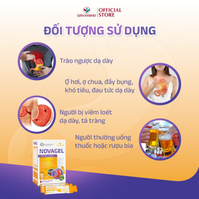 Gói Hỗ Trợ Giảm Đau Dạ Dày Tức Thì, Cải Thiện Tình Trạng Đầy Hơi Ợ Chua, Đau Rát Bao Tử Novagel Hộp 20 gói - Nguyên Liệu Nhập Khẩu Châu Âu