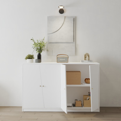 HAPPY FURNITURE , Tủ lưu trữ 4 cửa mở - DALEY , TCM_257 , 160cm x 45cm x 100cm DxRxC