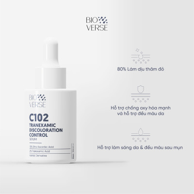 Tinh chất Vitamin C102 hỗ trợ mờ thâm đỏ & chống oxy hóa C102 Tranexamic Discoloration Control Serum 30ml
