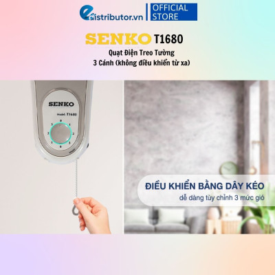 Quạt Treo Remote SENKO TR1683 ( Có Remote) / TR1628 (Có Điều Khiển Từ Xa) - Quạt T1682 / T1680 ( Không Có Điều Khiển Từ Xa) - Hàng Chính Hãng - Bảo Hành 12 Tháng - Quạt Treo Tường Senko Có Remote TR1628 (Tương tự mã TR1683)