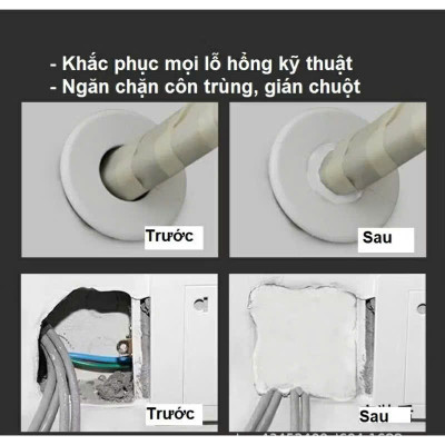 Set 10 Gói Xi Măng Dẻo Bịt Lỗ Điều Hòa, Hở Tường Nhà Chống Chuột, Chống Thấm Nước - HÀNG CHÍNH HÃNG MINIIN