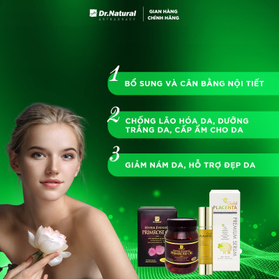 Bộ Sản Phẩm Đẹp Da, Giảm Nám: Hyper Evening Primrose Oil 180 Viên, Serum Vàng Nhau Thai Cừu 50ml