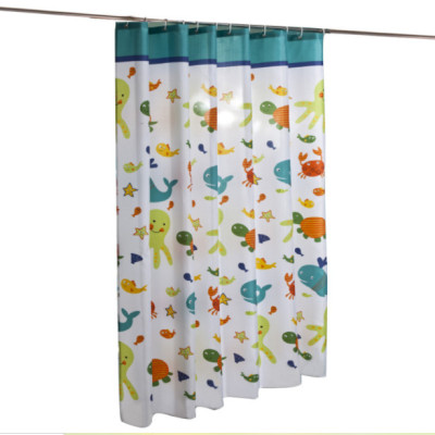RÈM PHÒNG TẮM VẢI POLYESTER DÀY, IN HOẠT HÌNH KHÔNG THẤM NƯỚC