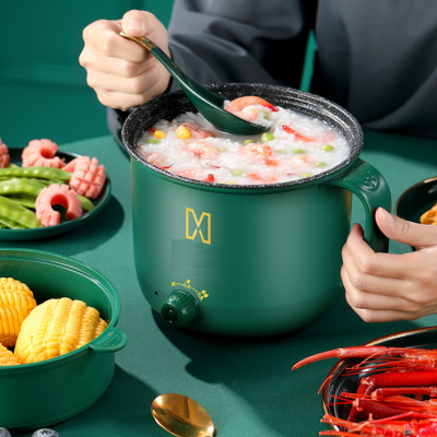 Nồi lẩu điện mini 2 tầng kèm khay hấp - Ca nấu mỳ tiện lợi cá nhân lòng nồi vân đá chống dính, Hàng chính hãng D Danido (Logo trên thân nồi hình ngẫu nhiên)