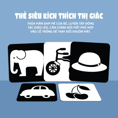 Sách - Thẻ Siêu Kích Thích Thị Giác Cho Trẻ Sơ Sinh - Bộ Thẻ Giúp Bé 0-3 Tuổi Phát Triển Toàn Diện
