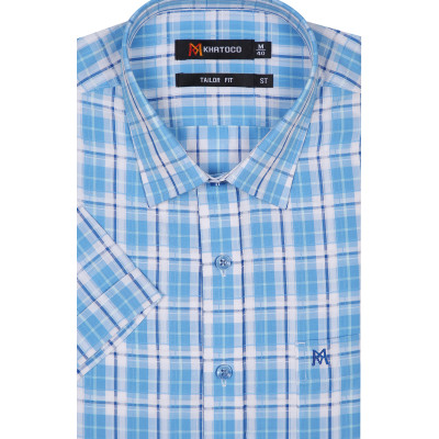 Áo sơ mi nam tay ngắn form suông vạt ngang Khatoco A1MN438T2-CNCR169-2410-N