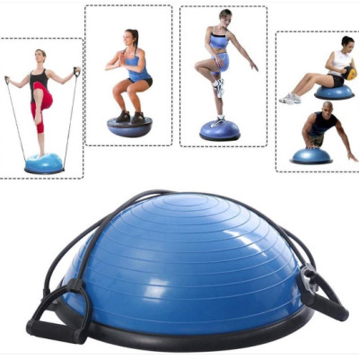 BG Bóng tập YOGA bóng thăng bằng GREY  58x20cm kèm bơm bóng,Bosu Bóng Tập Cân Bằng Bosu tập thể dục,Bóng đẹp Yoga Tại Nhà Cao Cấp ( hàng nhập khẩu)