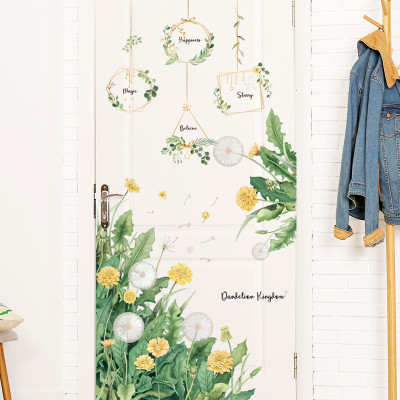 Decal dán tường Sticker dán tường in chất lượng cao có keo mặt sau mẫu Hoa Cúc Vintage OX-AB