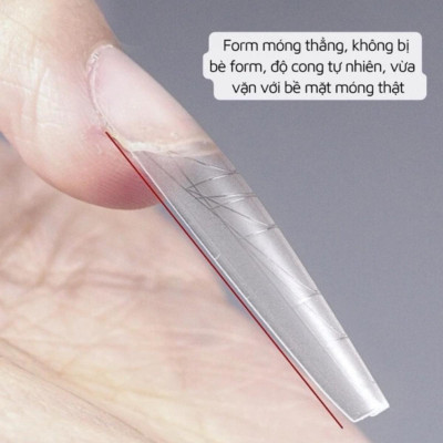 Hộp Móng Úp Chia Vạch Form Thang JNICE Tem Xanh 300 Móng Dài Cứng Cáp, Tem Vàng 240 Móng Dẻo Tệp Làm Nail Tiện Lợi Cắt Dũa Dễ Dàng Nữ Women