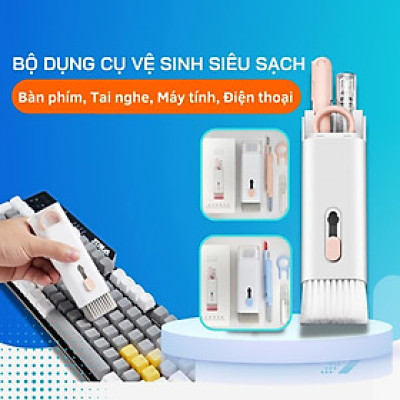 Bộ Dụng Cụ Vệ Sinh Tai Nghe, Bàn Phím Máy Tính Laptop, điện thoại 7in1 - Multifuntional Cleaning Brush Hàng chính hãng