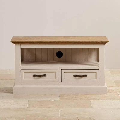 Tủ TV 2 Ngăn Kéo Seychelles Gỗ Sồi Ibie LV2KSEYO - Trắng (100 x 42 cm)