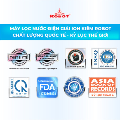 Máy Lọc Nước Điện Giải Ion Kiềm ROBOT IonQueen 1113 Chế Độ Nóng Nguội Lạnh - 11 Tấm Điện Cực Titanium Phủ Platium - Hàng Chính Hãng