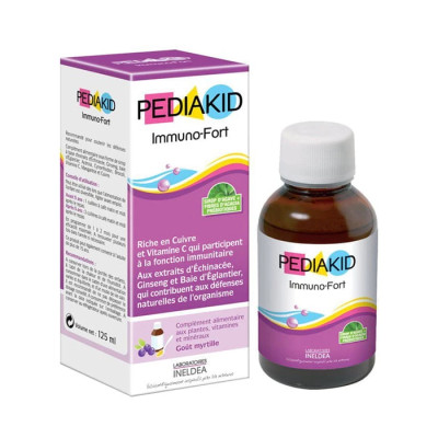 Siro Tăng Đề Kháng Cho Bé Pediakid Immuno Fort Giúp Giảm Ốm Vặt, Nâng Cao Hệ Miễn Dịch (Chai 125ml)