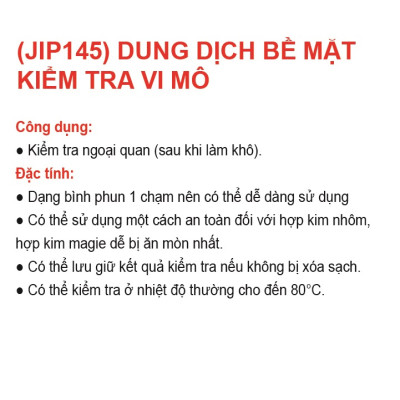 JIP145 Dung dịch làm sạch và hiển thị vết nứt, bình xịt kiểm tra vết nứt 420ml ICHINEN Nhật Bản