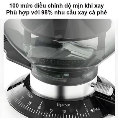 Máy xay cà phê chuyên nghiệp thương hiệu cao cấp Shardor BD-CG301 - Công suất 260W - 100 chế độ xay - Hàng nhập khẩu
