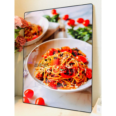 (ẢNH THẬT) Tranh treo tường mì ý trang trí decor quán tranh tráng gương kèm đinh treo