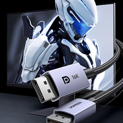 Ugreen UG15384DP118TK 2M DP 2.1 16K30Hz 10K60Hz 8K120Hz 4K144Hz Cáp Displayport chuẩn hỗ trợ độ phân giải cao dây bọc dù - HÀNG CHÍNH HÃNG