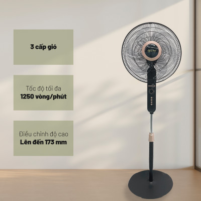 [Hàng chính hãng] Quạt đứng VEP-SF40-D5T - 3 chế độ gió linh hoạt - kết cấu 6 cánh thổi mát diện rộng