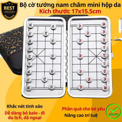 HỘP DA size 17x15cm bộ dụng cụ cắt móng tay 12 chi tiết làm bằng thép không gỉ cao cấp - Cờ tướng nam châm mini D Danido