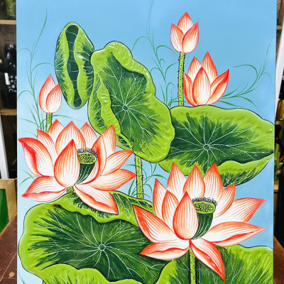 Tranh Sơn Mài - HOA SEN | Size 40x60 cm | Thanh Tịnh – Trang Nhã – Nghệ Thuật Truyền Thống