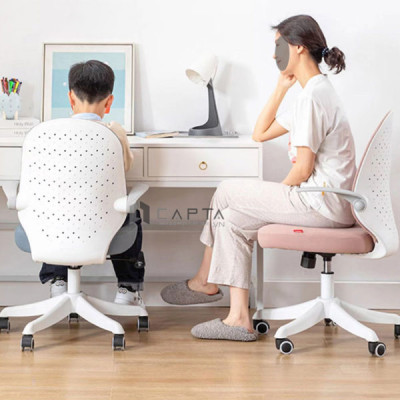 Ghế học bài ở nhà màu xám CE1016-M Nội thất Capta Ghế xoay học sinh chống gù chống cận tay gập lên xuống chân tăng giảm độ cao có bánh xe Study chairs for kids