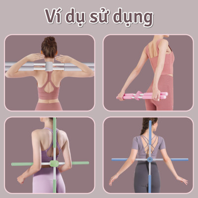 Con Lăn Massage 30x8cm Tập Gym, Yoga,Thể Hình - Gậy tập thẳng lưng, vai, 6015 gậy chống gù lưng, gậy tập yoga gậy chống gù lưng tập yoga bằng thép không gỉ(hàng nhập khẩu)