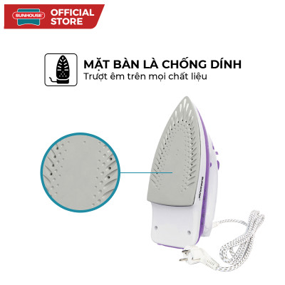 Bàn Ủi Hơi Nước Sunhouse SHD2063P (1600W) – Hàng Chính Hãng KM