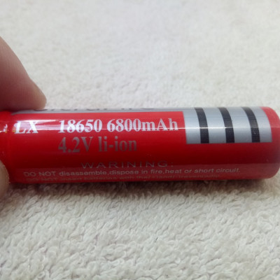 Pin sạc 4.2V 18650 đầu lồi,dung lượng 6800mAh dùng cho Sạc Dự Phòng, Đèn Pin, Micro Karaoke, Quạt Mini, Đồ Chơi, Cell Laptop, Đèn Pin, Mic, Đèn Laze và các thiết bị điện tử khác - Hàng chính hãng