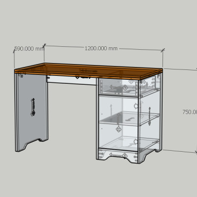 HAPPY FURNITURE , Bàn làm việc 1 ngăn kéo 1 cửa mở - SAFA , BAN_163 , 120cm x 59cm x 75cm DxRxC