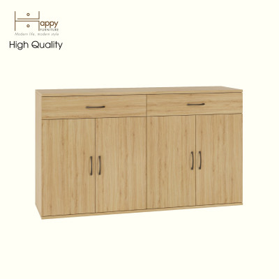 [Happy Home Furniture] SCANDINA, Tủ đựng đồ 4 cánh mở - 2 ngăn kéo ,130cm x 37cm x 75cm ( DxRxC), TCM_087