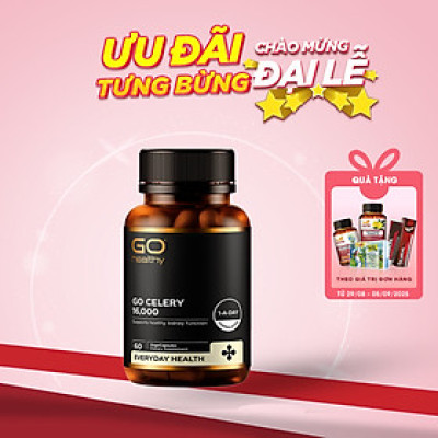 Viên gout nhập khẩu chính hãng New Zealand GO CELERY 16000mg (60 viên) giúp giảm các triệu chứng bệnh gút: giảm uric acid, làm giảm triệu chứng sưng đau do gut