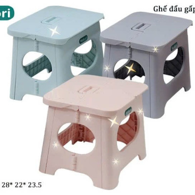 Ghế Gấp Gọn Hokori Nhựa Việt Nhật Mẫu Mới 2059, Ghế Xếp Lùn Tiết Kiệm Không Gian Size lớn (28*22*23.5cm) - HÀNG VIỆT NAM