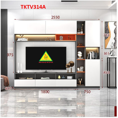 Tủ kệ tivi trang trí phong cách hiện đại TKTV314 - Nội thất lắp ráp Viendong adv