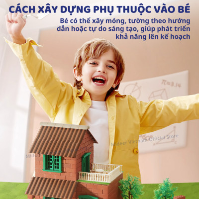 Đồ chơi lắp ráp xây nhà gạch mini mô phỏng Mideer My First Building, đồ chơi nhập vai kĩ sư xây dựng