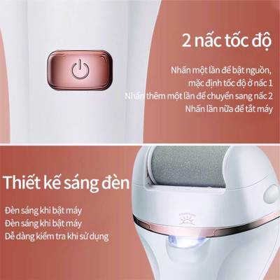 Dụng Cụ Chà Gót Chân, Mài Gót Chân, Tẩy Da Chết Cao Cấp - Có Tích Điện, Tặng Kèm 3 Đầu Mài Thạch Anh 2 Chế Độ Mịn Da Quà Tặng Phụ Kiện 10 Món Cho Tiệm Nail Cá Nhân Nam Nữ Tại Nhà - Giao Màu Ngẫu Nhiên