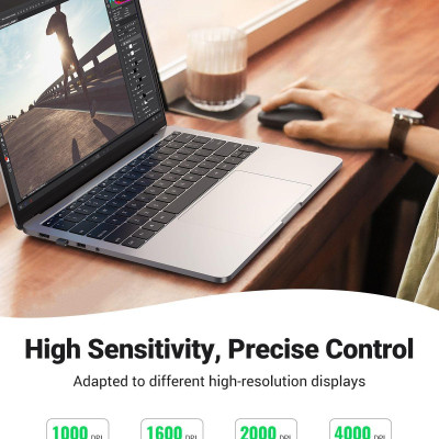 Ugreen UG90675MU001TK màu đen 2.4g chuột không dây dùng cho máy tính laptop chất liệu nhựa ABS có pin AA - HÀNG CHÍNH HÃNG